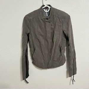 Free people grey leather jacket size 2